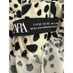 ZARA  Animal Print Culotte Wide Leg High Rise Trouser Pants Pockets XS Black White Photo 9