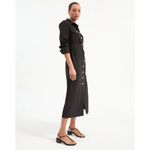 Veronica Beard NWT  Jaden Shirtdress Size 6 Black with Gold Button Detail Photo 3