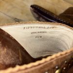 Frye  women's brown‎ leather stud trim western mule clog shoes size 7.5 Y2K Photo 8