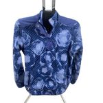 
Tops | Adidas Blue Print Soft Fleece Zip Sweatshirt | Color blue size med Photo 1