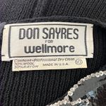 Don Sayres Wellmore Knit Dress Size 10 Black Wool Rayon Sequin Embellished Photo 2