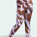 Ivy Park Adidas  High Waist Cow Print Leggings Size Medium Photo 0