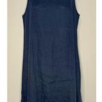 Terzo Millenio 100% Linen Lace Trim Shift Dress Blue Made in Italy Size XS EUC!! Photo 0