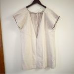 Free People  Sawyer Vegan Suede Mini Dress Size Large Beige Open Back Photo 5