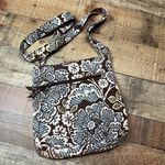 Vera Bradley | Brown Blue Retired Slate Blooms Pattern Crossbody Purse Photo 0