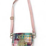 Juicy Couture Plaid Crossbody Purse Pink Adjustable Strap Crown Logo Y2K Vintage Photo 1
