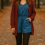 Forever 21 Denim Romper W/side Pockets Photo 0