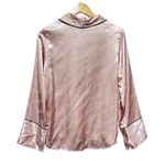 Victoria's Secret  Pink Satin Pajama Top M Button Down Long Sleeve Lounge Feminine Photo 1