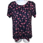 Modcloth Short Sleeve Instant Fit Relaxed Fit Tshirt Flaming Print Navy S NWT Photo 3