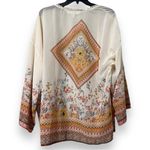 Tantrums women's size medium creme floral pullover cover up kimono 3/4 sleeves Orange Photo 3