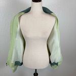Vintage M. Portfolio By Marsha Varsity Style Snap Zip Up Jacket Green Womens L Green Size L Photo 4