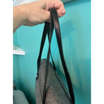 Ann Taylor Shoulder Bag Black Tweed with Faux Leather Trim Top Handle Pur Photo 10