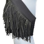 EFFORDRAM Black Faux Suede Front With Rhinestones Halter Top NWOT Size Medium Black Photo 4