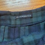 Brandy Melville  Navy blue and dark green plaid pleated skirt Photo 3