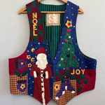 Source Unknown Vintage‎ Christmas Vest 90's with Santa Claus Noel Snowman Photo 0