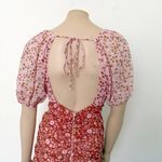 Free People [] Tessa Floral Puff Sleeve Ruched Open Back Mini Dress Size Large L Photo 4
