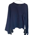 J.Crew  Navy blue tie bell sleeve pullover sweatshirt G8374 Photo 0