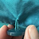 Vintage Womens Silk Blazer Teal Jacket 90s Oversize Single Button Size L Green Size L Photo 12