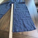H by Halston  Blue 100% Linen Wide Leg Pants Women’s Size 10 Navy - NEW! Photo 4