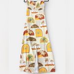 Anthropologie Paper Heart  Maxi Dress Linen Blend Strapless Palm Slit Small NWT Photo 2