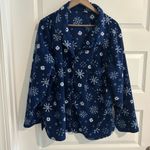 PINK - Victoria's Secret PINK Fleece Pajamas Blue White Snowflake Print Size 3X Photo 1