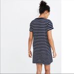 Madewell NEW Tina Stripe Navy White T-Shirt Dress Photo 3
