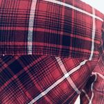 Max Studio Red Navy Plaid Shirt Dress Photo 6