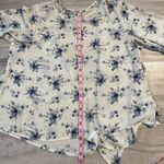 Lush Clothing LUSH White And Blue Floral Open Back Flowy Blouse- Size Medium Photo 8