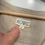ROWIE The Label Beige Cotton Linen Romper Size Medium Tan Photo 6