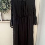 Wrangler NWT Black Floral Embroidered Swiss Dot Long Dress Women's L Photo 3