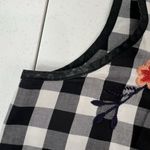 Parker  Size S Printed Dayton Top Embroidered Floral Black White Check Women’s Photo 13