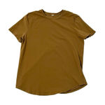 Lululemon Love Curved-Hem Crewneck T-Shirt Pima Cotton Camel Brown size 10 Photo 0