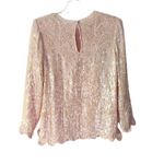 Vintage Pink Sequin Beaded Evening Cocktail Top Blouse size medium Photo 2
