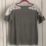 PaperMoon 🆕 Striped Top with Crotchet Lace Shoulders, Size Small Photo 0