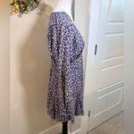 ZARA  Feminine Floral Print V-Neck Long Sleeve Mini  Dress Sz Medium 💚 Photo 5