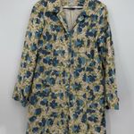 Old Navy Colorful Floral Y2k Trench Coat Jacket Cotton Size Medium Photo 0
