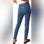 Free People WE THE FREE Bella Moto Mid Rise Skinny Jeans Size 25 Anke Zip Bikercore Blue New Photo 8