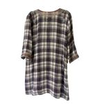 Johnny Was  Claudine plaid madras dress embroidered bird pattern Photo 2