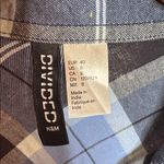 Divided  by H&M Blue Black Plaid 100% Cotton Button Down Shirt Top Size 8 Medium Photo 2