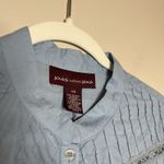 Jones Wear Women Top Ice Blue Western Peasant 14 Button Unconventional Lace Cottage Core Photo 2