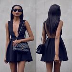 AQ/AQ NEW  Vicious Upper Mini Dress Open-Back Deep Plunge Pleated Dress Photo 1