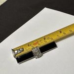 1928 Collection (brand) Silver Tone Rhinestone & Black Enamel Brooch Pin Photo 6