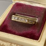 14k Yellow Gold Round & Baguette Cut CZ Wedding Band Anniversary Ring Gift Photo 2