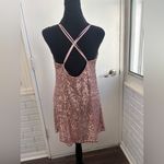 Victoria's Secret  Pink Sequin Slip Mini Dress medium holiday‎ Barbiecore cocktail Photo 3