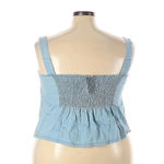 Lane Bryant  | Denim Blue Button Down Sleeveless Crop Blouse Plus Size 22 Photo 2