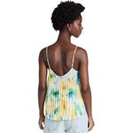 MISA Los Angeles Misa Noemi Top Citron Watercolor V Neck Sleeveless Pleated Chic Blouse Sz M NWT Photo 1