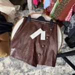 Veronica Beard Dinard Brown Faux Crocodile Leather Mini Skirt Photo 8