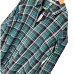 Rebecca Malone New  Womens Small Plaid Button Up Tunic Long Roll Tab Sleeve Green Photo 1