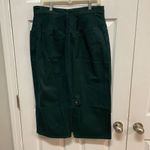 Vintage Modest Green Denim‎ Maxi Skirt Button Front 5 Pocket Retro 16 Photo 4