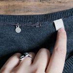 Anthropologie Knitted & Knotted • Anthro Kilda Sweater grey orange floral embroidered pullover Photo 4